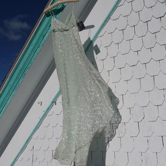 NWT dead/old stock burnout velvet minty mermaid maxi dress - Picture 4 of 13